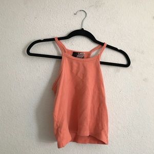 Coral Cropped Halter Top